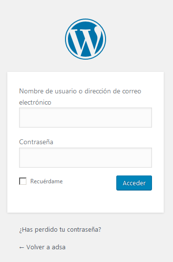 acceso a wordpress