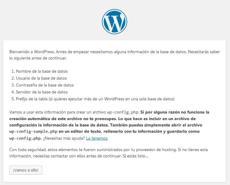 wordpress instalación