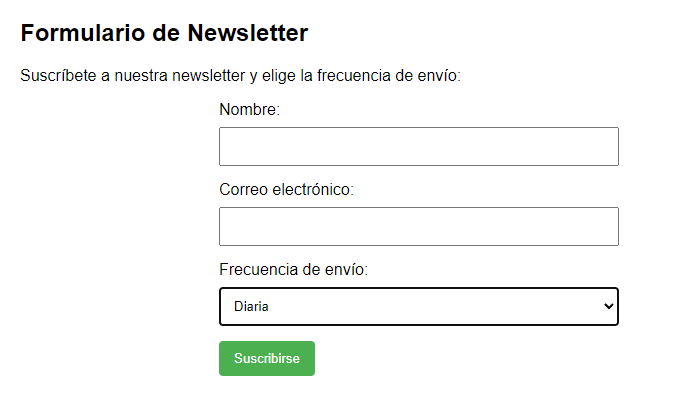 newsletter form